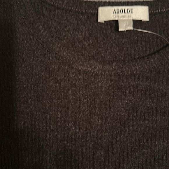 NWT AGolde Long Sleeve Rib Crewneck Top Size Large - Picture 2 of 4